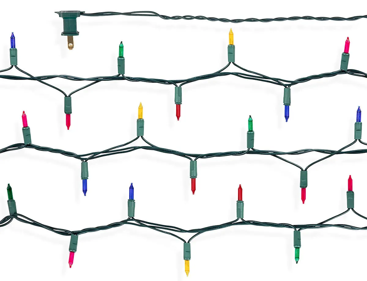 Example of multi-color Christmas string lights
