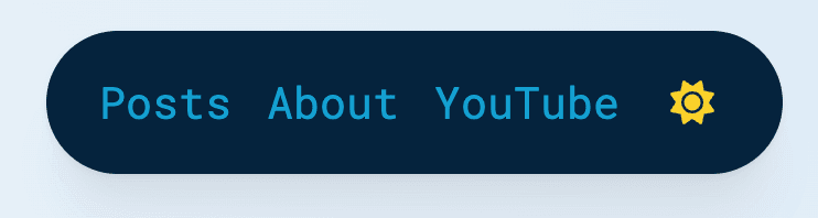 Screenshot of the header navigation before migrating to Tailwind