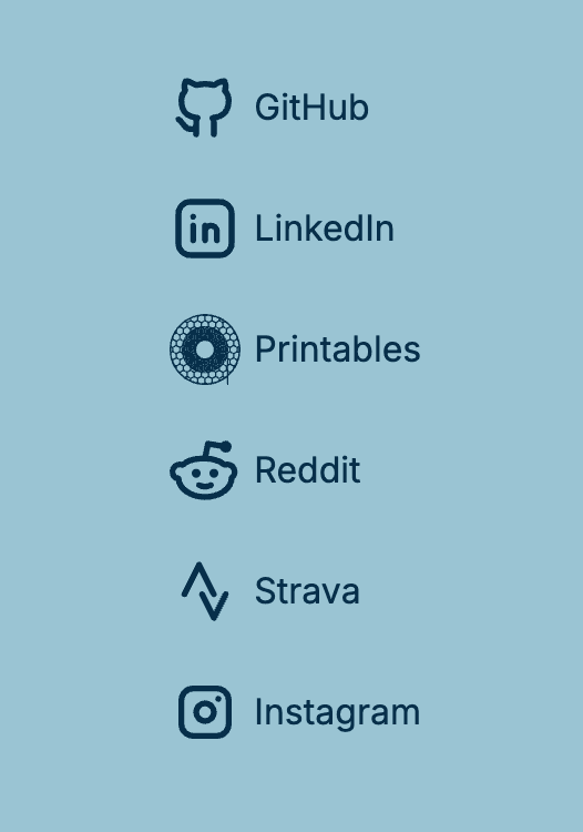 Screenshot of the footer social links after migrating to Tailwind