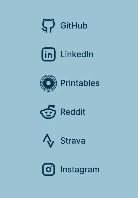 Screenshot of the footer social links after migrating to Tailwind