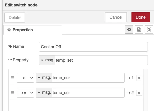 Cool or off switch node details