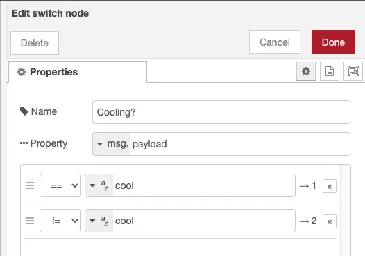 Cooling switch node details