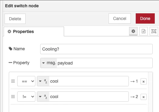 Cooling switch node details