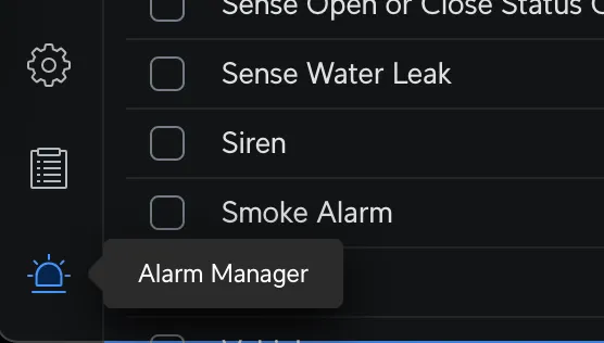 Screenshot of the Alarm Manager icon in UniFi Protect